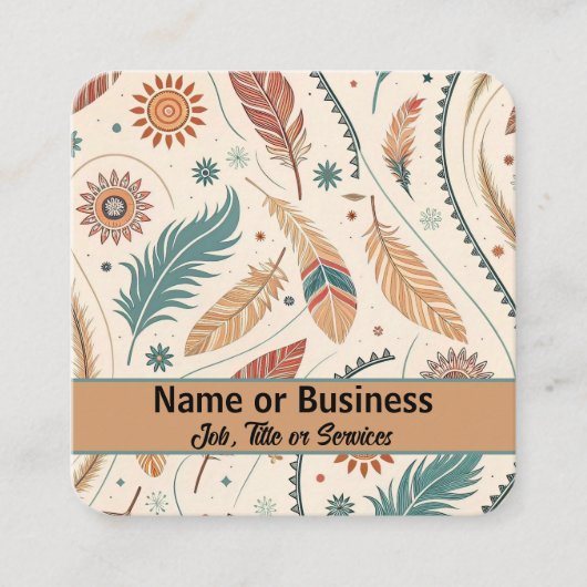 ウェスタン・アステカデザイン スクエア名刺 (正面)