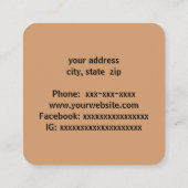 ウェスタン・アステカデザイン スクエア名刺 (裏面)