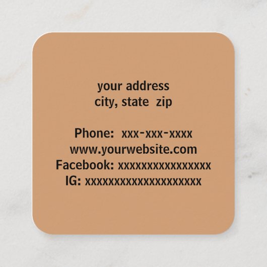 ウェスタン・アステカデザイン スクエア名刺 (裏面)