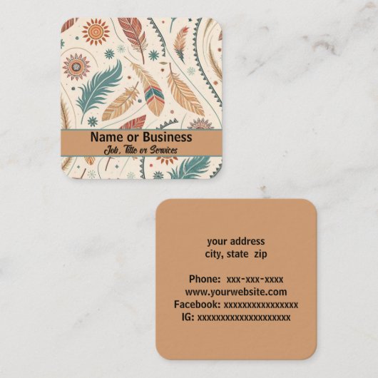 ウェスタン・アステカデザイン スクエア名刺 (正面/裏面)