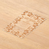 ウェスタン・アース・トーン・カントリー・ブーツ赤ちゃんシャワー アクリル招待状 (レイダウン)