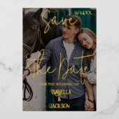 ウェスタン・ウェディング・セーブ・ザ・デイト 箔シーズンカード (正面)