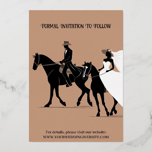 ウェスタン・ウェディング・セーブ・ザ・デイト 箔シーズンカード (裏面)