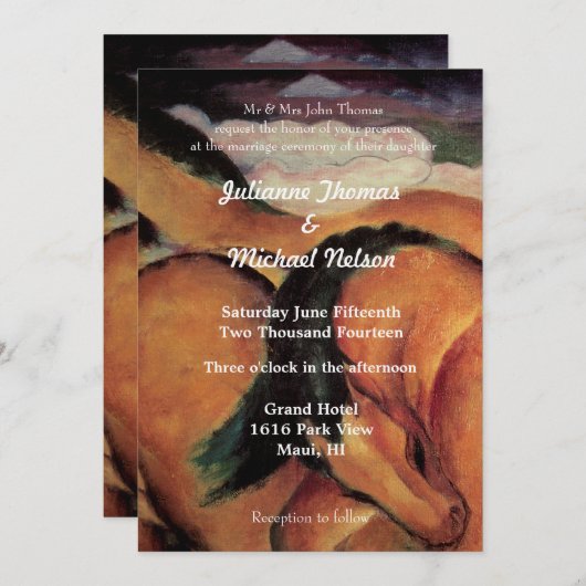 ウェスタン・ウマ結婚ーズ 招待状 (正面/裏面)