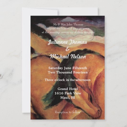 ウェスタン・ウマ結婚ーズ 招待状 (正面)