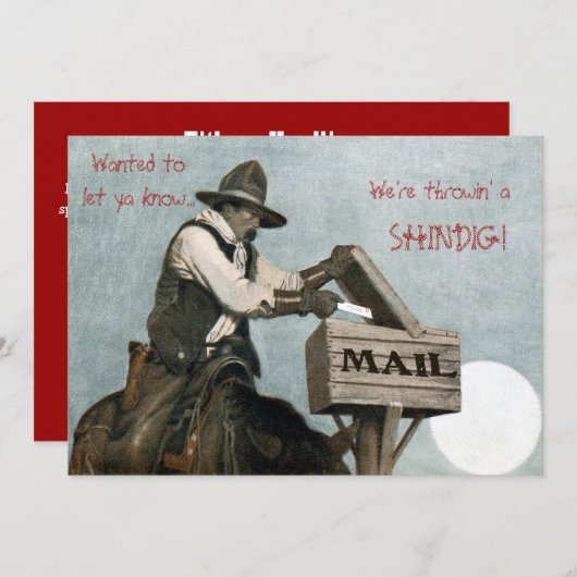 ウェスタン/カウボーイパーティの招待状 招待状 (正面/裏面)