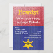 ウェスタン·カウボーイ·バースデー·パーティーの招待 招待状 (裏面)