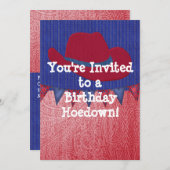 ウェスタン·カウボーイ·バースデー·パーティーの招待 招待状 (正面/裏面)