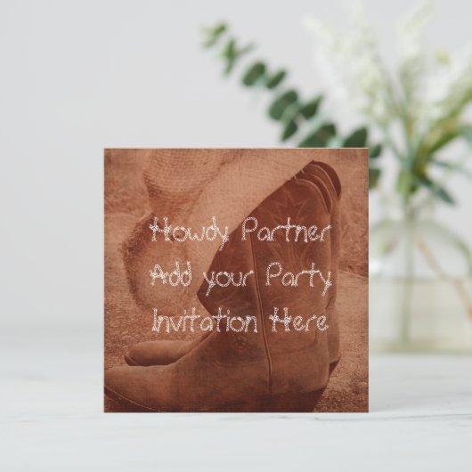 ウェスタン·カウボーイ·バースデー·パーティーの招待 招待状 (スタンド正面)