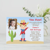 ウェスタン·カウボーイ·バースデー·パーティーの招待 招待状 (スタンド正面)