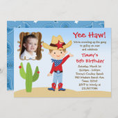 ウェスタン·カウボーイ·バースデー·パーティーの招待 招待状 (正面/裏面)