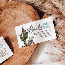 ウェスタン・カウボーイ・ブックの赤ちゃんシャワーカード