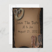 ウェスタン・カウボーイ・ブーツ・ウェディングはデートを除く 案内ポストカード (正面/裏面)