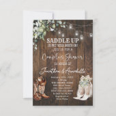 ウェスタン カップル シャワー 招待状, ラスティック カウボーイ 出欠カード (正面)