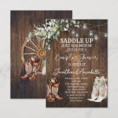 ウェスタン カップル シャワー 招待状, ラスティック カウボーイ 出欠カード (正面/裏面)