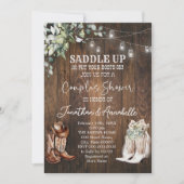 ウェスタン カップル シャワー 招待状, ラスティック カウボーイ 招待状 (正面)