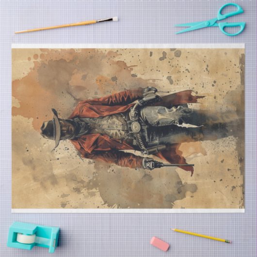 ウェスタン・ガンファイターのワイルドウェスト・デクページ 薄葉紙 (クラフト)