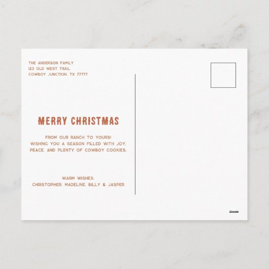 ウェスタン・クリスマスの写真 シーズンポストカード (裏面)