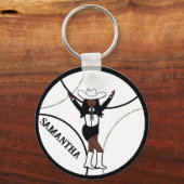 ウェスタン/ダンサーキーチェーン白黒A キーホルダー (正面)