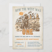 ウェスタン・ハウザ・ウェストは1歳の誕生日パーティー 招待状 (正面)