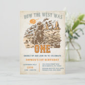 ウェスタン・ハウザ・ウェストは1歳の誕生日パーティー 招待状 (スタンド正面)
