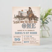 ウェスタン・ハウザ・ウェストは1歳の誕生日パーティー 招待状 (スタンド正面)