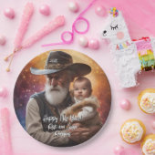 ウェスタン・ファーザー・タイムとベビー新年 ペーパープレート (パーティー)