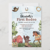 ウェスタン ファースト ロデオ ホース バーン 1st バースデー パーティー 招待状 (正面)