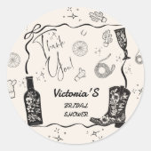 ウェスタン ブライダル シャワー サンクス ラウンドシール (正面)