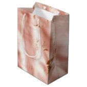 ウェスタン ブラッシュ ピンク フェイクカウハイド ブライダルシャワー ミディアムペーパーバッグ (裏面アングル)