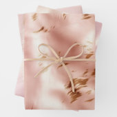 ウェスタン ブラッシュ ピンク フェイクカウハイド 誕生日 ラッピングペーパーシート (インサイチュ)