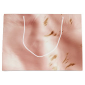 ウェスタン ブラッシュ ピンク フェイクカウハイド 誕生日 ラージペーパーバッグ (正面)