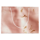 ウェスタン ブラッシュ ピンク フェイクカウハイド 誕生日 ラージペーパーバッグ (裏面)