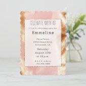 ウェスタン ブラッシュ ピンク ブラウン カウハイド 招待状 (スタンド正面)