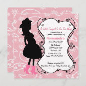 ウェスタン·プセダー·ママがベビー·シャワー·招待状 招待状 (正面/裏面)