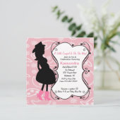 ウェスタン·プセダー·ママがベビー·シャワー·招待状 招待状 (スタンド正面)