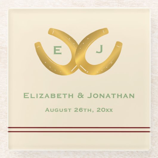 ウェスタン・ホース結婚シューズ ガラスコースター (正面)