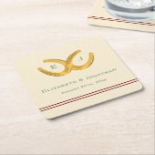 ウェスタン・ホース結婚シューズ スクエアペーパーコースター (アングル)