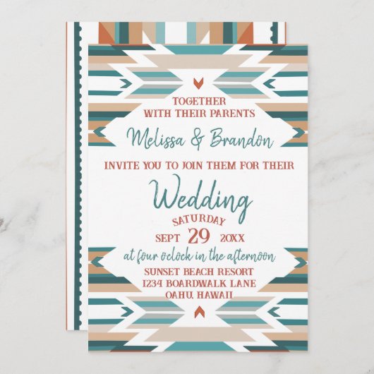 ウェスタン/ボホ結婚式招待状 招待状 (正面/裏面)