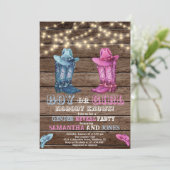 ウェスタン・ボーイ/ガール・ジェンダーが赤ちゃんのシャワーを明らかにする 招待状 (スタンド正面)