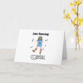 ウェスタン「ライン踊り女性のカーボーイ」 カード (黄色い花)