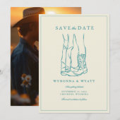 ウェスタン ラスティック モダン フォト セーブ ザ デート セーブザデート (正面/裏面)