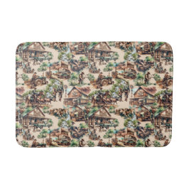 ウェスタン・ランチまたはカントリー・ファーム・シーン バスマット