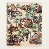 ウェスタン・ランチまたはカントリー・ファーム・シーン プランナー手帳 (正面)