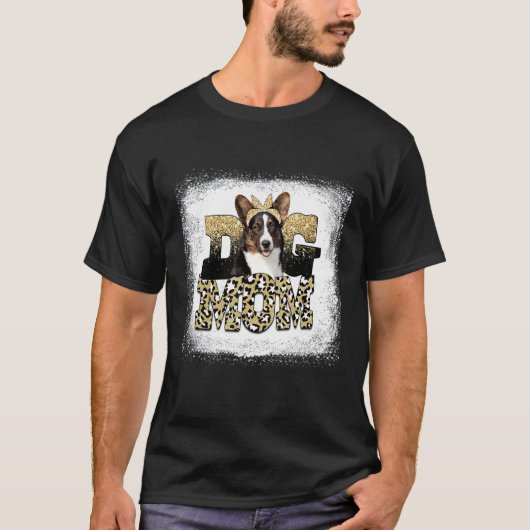 ウェスタン・レオパード・カーディガン ウェルシュ・コーギー 母 母の日 Tシャツ (正面)
