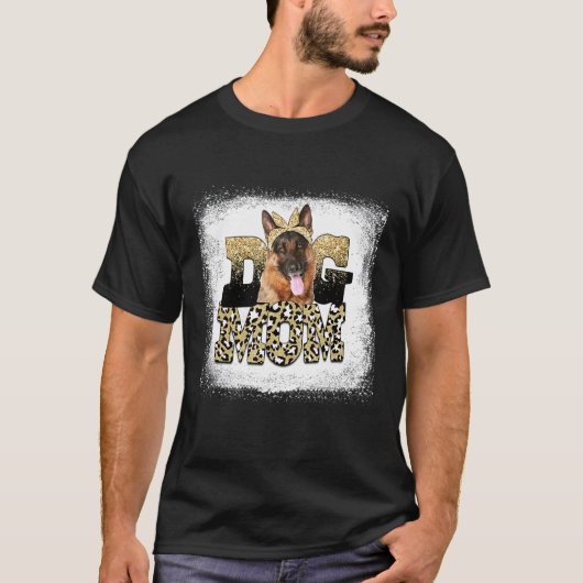 ウェスタン・レオパード・ジャーマンシェパード・ママ 母の日 Tシャツ (正面)