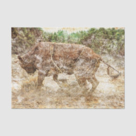 ウェスタン ロデオ ブル カントリー ヴィンテージ リュスティック テクスチャ 薄葉紙