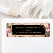 ウェスタン ヴィンテージ ゴールド フローラル ウッド ラスティック カントリー ラベル (インサイチュ)