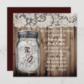 ウェスタン ヴィンテージ バーンダウッド ライスロウ メイソンジャー ウェディング 招待状 (正面/裏面)