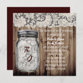 ウェスタン ヴィンテージ バーンワッドレース メイソンジャー 結婚式 招待状